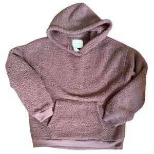 American Eagle Mushroom Purple Sherpa Hoodie Women’s Size M